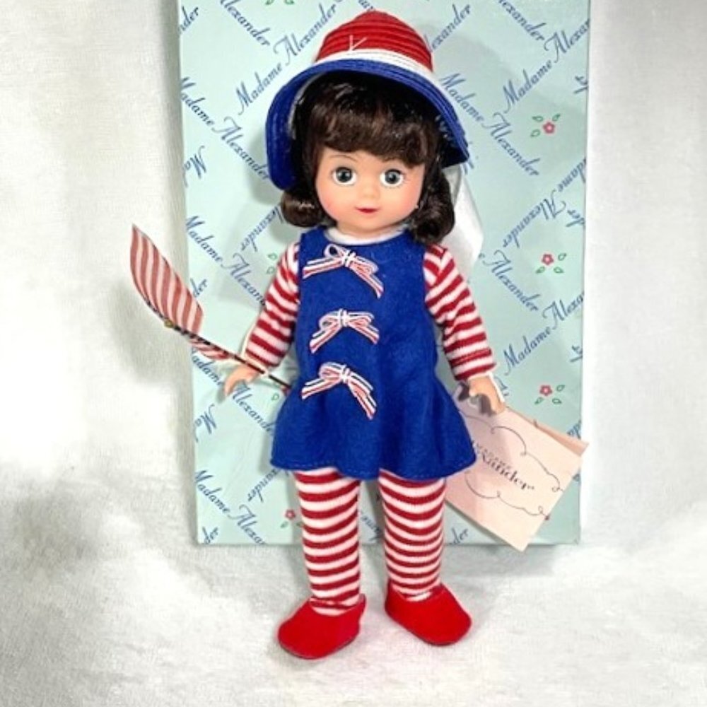 Madame Alexander restrung 8" Waving the Flag #34395 doll.